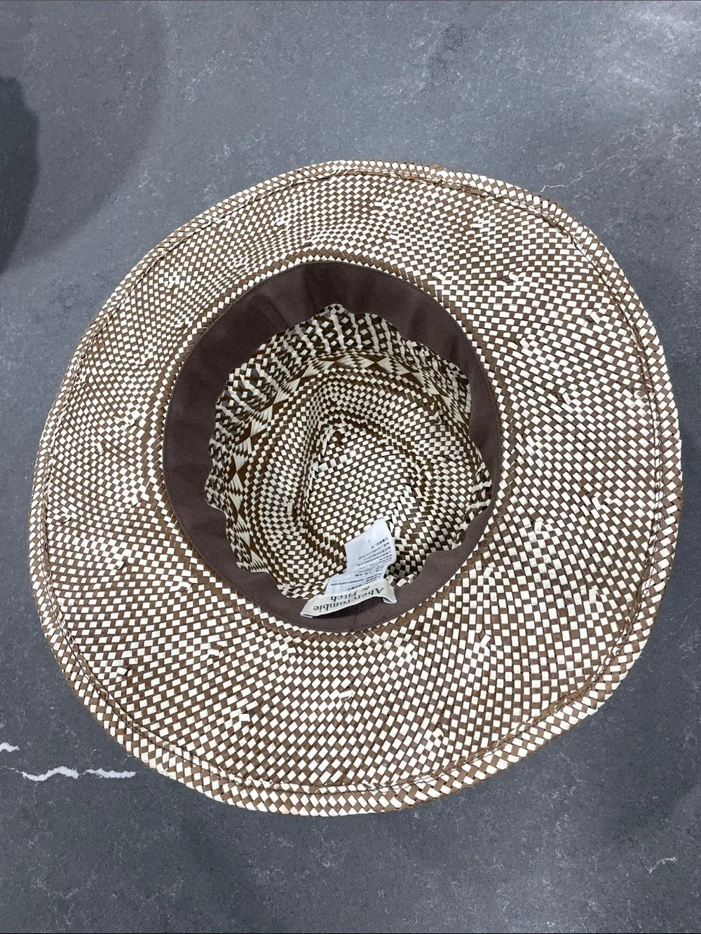 Abercrombie & Fitch Woven Two-Tone Brown and White Fedora Hat